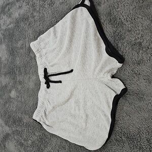 Xoxo Gray Black Trim Drawstring Cotton Gym Sleep Shorts Size M